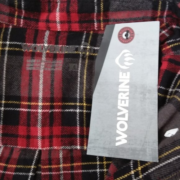 Wolverine Button Down Shirt 100% Cotton Red Long Sleeve Stripe Shirt XL - Picture 7 of 9